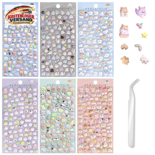 Apomoons 6pcs jelly sticker - apomoons, 3d